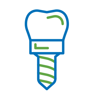 Implant Dentistry blue Icon with transparent background