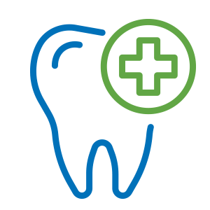 Restorative Dentistry blue Icon with transparent background